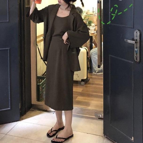 スカートスリーピース 3276-green_お取り寄せ32762-画像1-韓国ファッション通販POPREA［ポップリア］