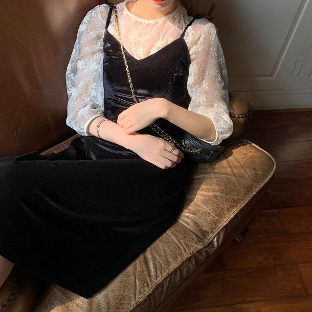 フラワーシースルービスチェセット 3277-お取り寄せ3277-画像2-韓国ファッション通販POPREA［ポップリア］