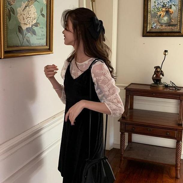 フラワーシースルービスチェセット 3277-お取り寄せ3277-画像4-韓国ファッション通販POPREA［ポップリア］