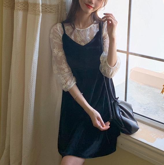 フラワーシースルービスチェセット 3277-お取り寄せ3277-画像7-韓国ファッション通販POPREA［ポップリア］