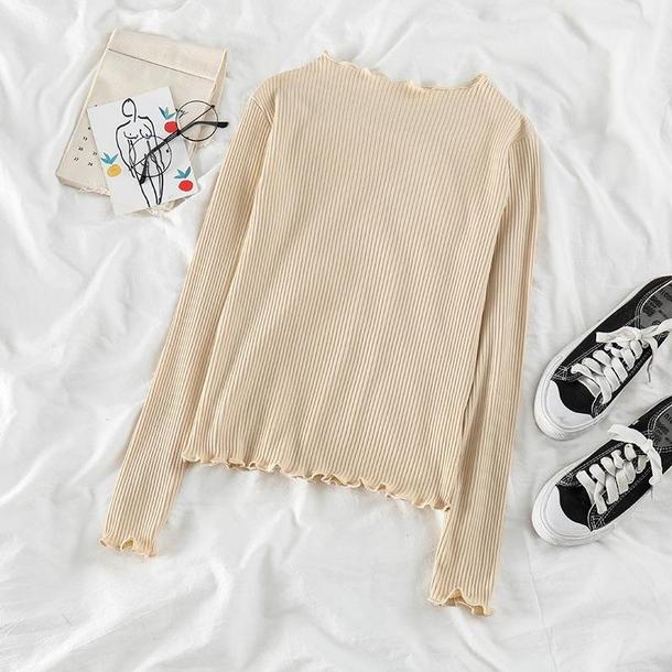 メロウリブトップス 3291-beige_お取り寄せ32913-画像10-韓国ファッション通販POPREA［ポップリア］