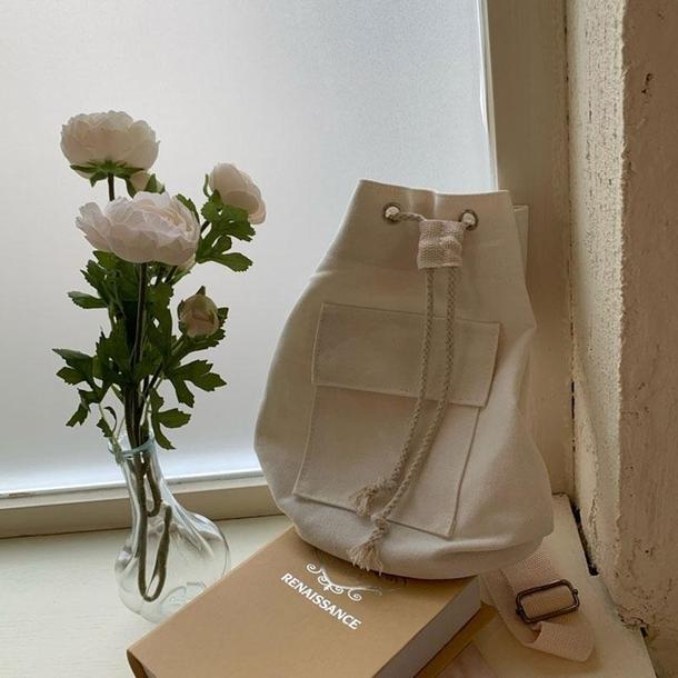 キャンバスバケツバッグ 3322-ivory_お取り寄せ33221-画像1-韓国ファッション通販POPREA［ポップリア］