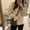 キャンディスリーブシャツ&ポンポンニット 3372-gray×ivory_お取り寄せ33723-画像3-韓国ファッション通販POPREA［ポップリア］