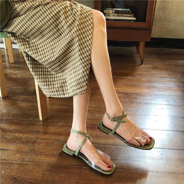 クロスストラップクリアサンダル 3380-green/35(22.5cm)_お取り寄せ33806-画像2-韓国ファッション通販POPREA［ポップリア］