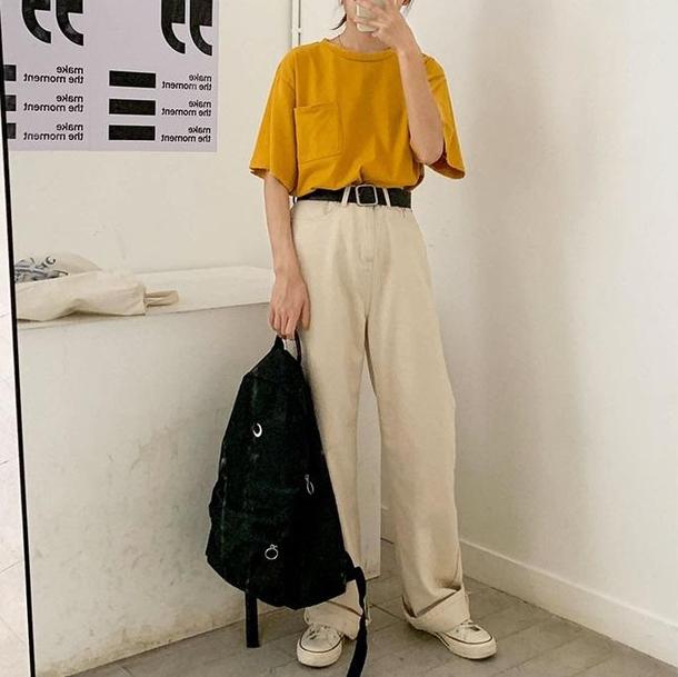 カジュアルワイドパンツ 3425-ivory/S_お取り寄せ34251-画像3-韓国ファッション通販POPREA［ポップリア］