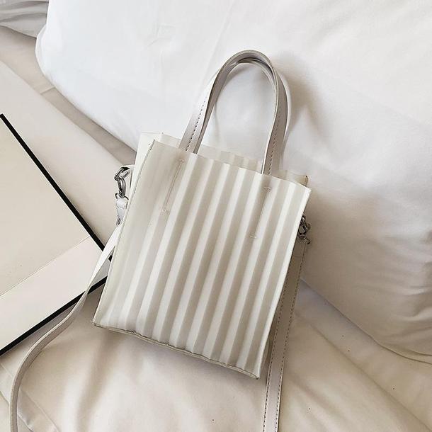 ストライプシースルークリアバッグ 3429-white_お取り寄せ34292-画像3-韓国ファッション通販POPREA［ポップリア］