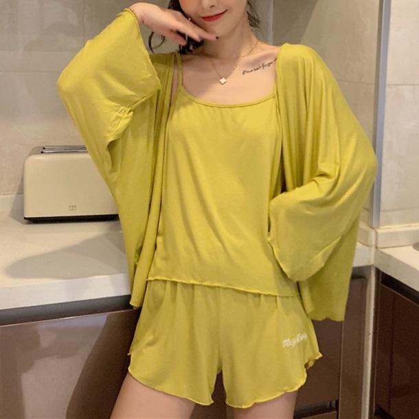 ルームウェア3ピース 3462-yellow_お取り寄せ34623-画像3-韓国ファッション通販POPREA［ポップリア］