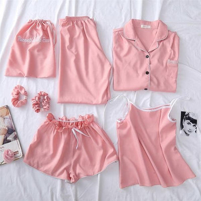 ルームウェア７点セット 3476-light pink/M_お取り寄せ34765-画像4-韓国ファッション通販POPREA［ポップリア］