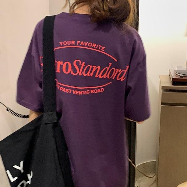 ルーズバックロゴTee 3598-purple_お取り寄せ35983-画像3-韓国ファッション通販POPREA［ポップリア］