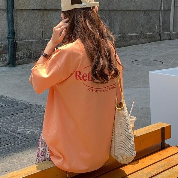 ルーズバックロゴTee 3598-orange_お取り寄せ35984-画像4-韓国ファッション通販POPREA［ポップリア］