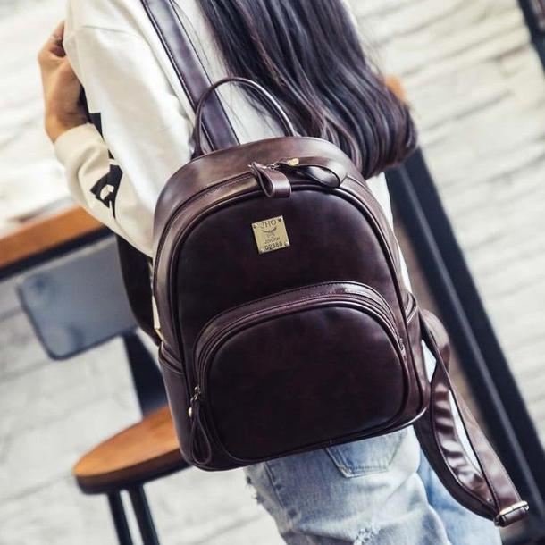 レトロバックパック 3717-darkｰbrown_お取り寄せ37173-画像3-韓国ファッション通販POPREA［ポップリア］