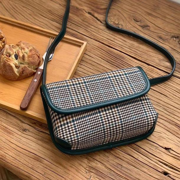 チェック柄ミニショルダーバッグ 3741-green_お取り寄せ37413-画像4-韓国ファッション通販POPREA［ポップリア］