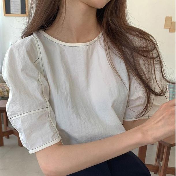 ラインバックストラップシャツ 3742-お取り寄せ3742-画像2-韓国ファッション通販POPREA［ポップリア］