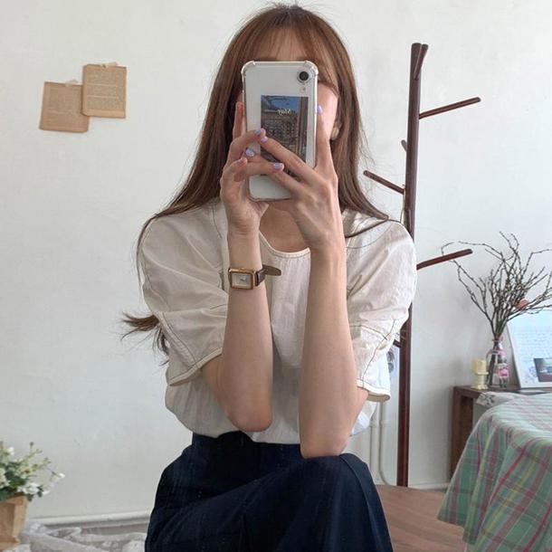 ラインバックストラップシャツ 3742-お取り寄せ3742-画像4-韓国ファッション通販POPREA［ポップリア］