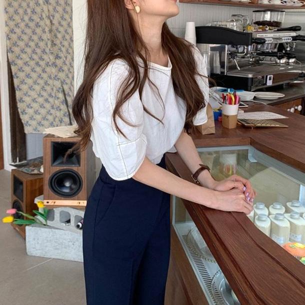 ラインバックストラップシャツ 3742-お取り寄せ3742-画像5-韓国ファッション通販POPREA［ポップリア］