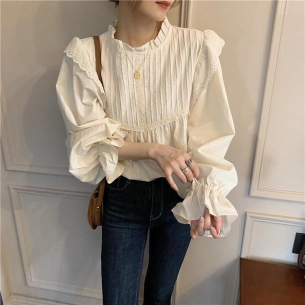 レトロキャンディースリーブブラウス 3776-お取り寄せ3776-画像10-韓国ファッション通販POPREA［ポップリア］