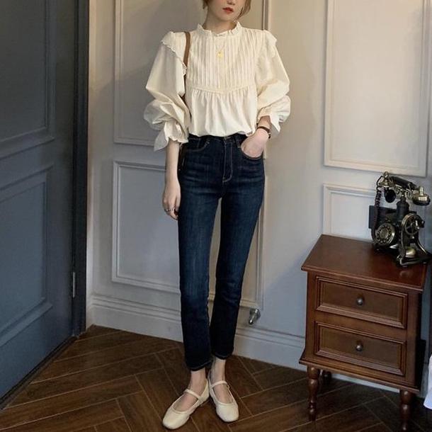 レトロキャンディースリーブブラウス 3776-お取り寄せ3776-画像7-韓国ファッション通販POPREA［ポップリア］