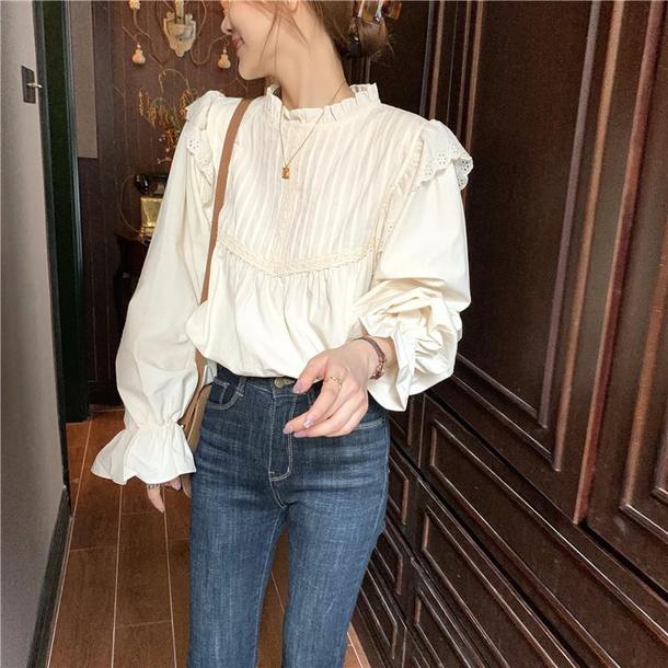 レトロキャンディースリーブブラウス 3776-お取り寄せ3776-画像9-韓国ファッション通販POPREA［ポップリア］