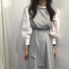 ウエストストラップレイヤード風ワンピ 3785-gray_お取り寄せ37852-画像2-韓国ファッション通販POPREA［ポップリア］