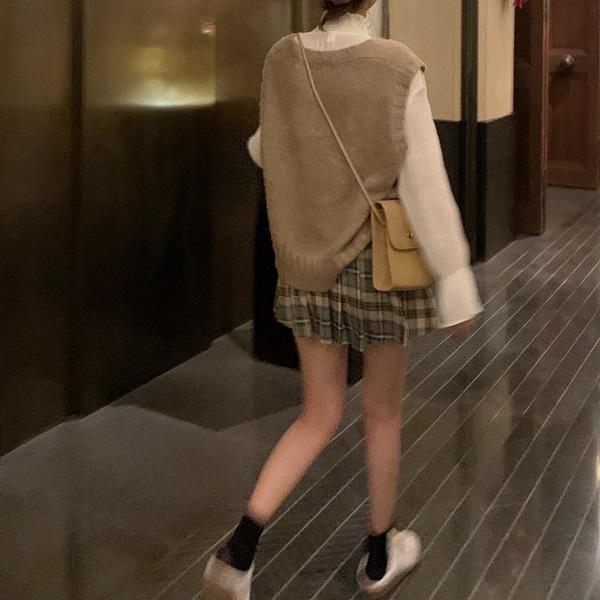 Vニット＆クリンクルブラウス 3850-お取り寄せ3850-画像11-韓国ファッション通販POPREA［ポップリア］