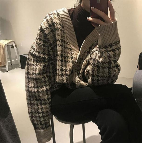 ◆千鳥格子 カーディガン風 コート オーバーサイズ フリー org.jpg