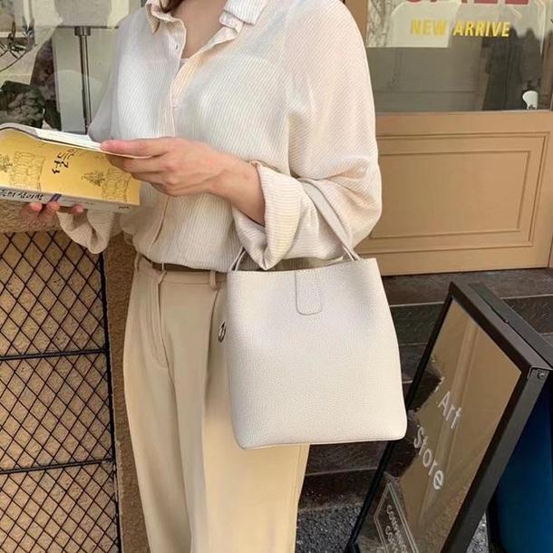 バケットバッグ 3955-white_お取り寄せ39552-画像2-韓国ファッション通販POPREA［ポップリア］