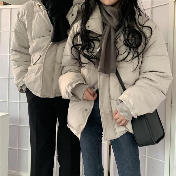 エコダウンジャケット 3956-ivory_お取り寄せ39561-画像1-韓国ファッション通販POPREA［ポップリア］