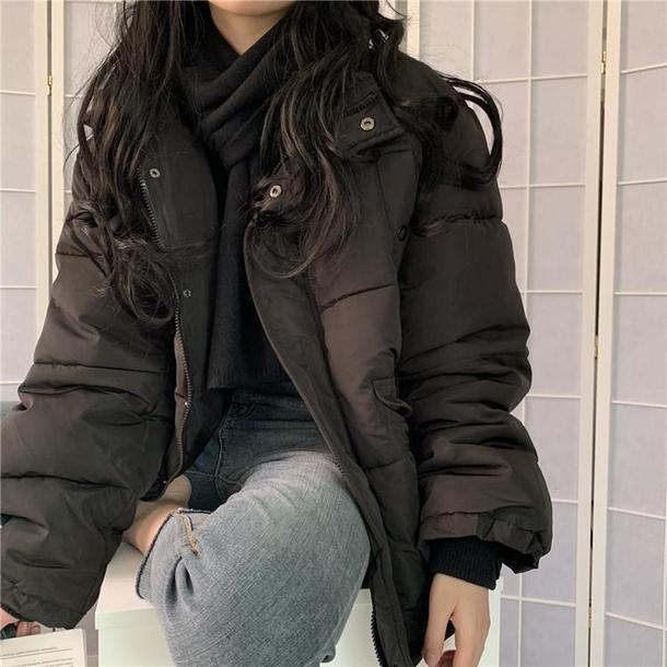 エコダウンジャケット 3956-black_お取り寄せ39562-画像2-韓国ファッション通販POPREA［ポップリア］