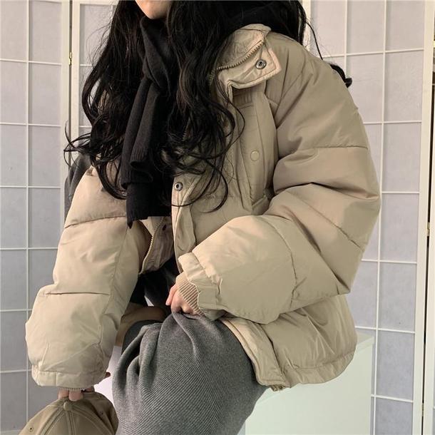 エコダウンジャケット 3956-beige_お取り寄せ39563-画像3-韓国ファッション通販POPREA［ポップリア］