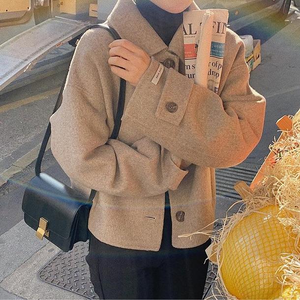 シングルブレストウールライクコート 3968-お取り寄せ3968-画像10-韓国ファッション通販POPREA［ポップリア］