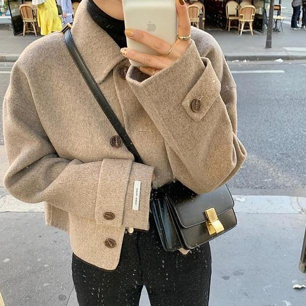 シングルブレストウールライクコート 3968-お取り寄せ3968-画像5-韓国ファッション通販POPREA［ポップリア］