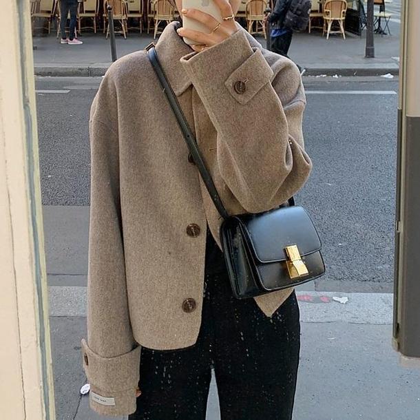 シングルブレストウールライクコート 3968-お取り寄せ3968-画像8-韓国ファッション通販POPREA［ポップリア］