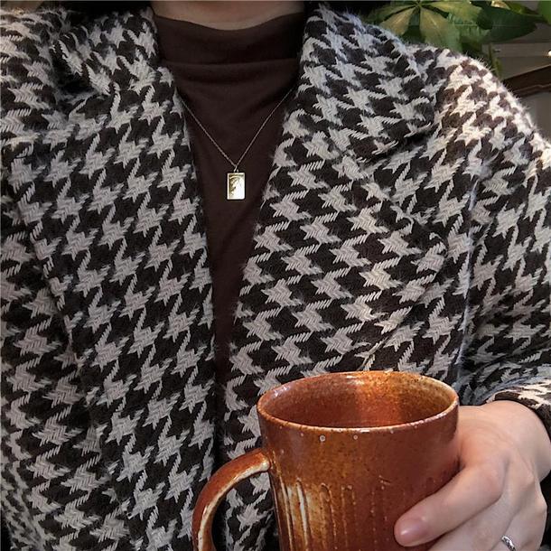 千鳥格子ロングコート 3977-お取り寄せ3977-画像13-韓国ファッション通販POPREA［ポップリア］