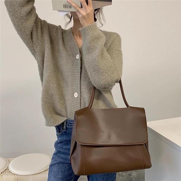 ソフトエコレザーバッグ 3989-brown_お取り寄せ39891-画像2-韓国ファッション通販POPREA［ポップリア］