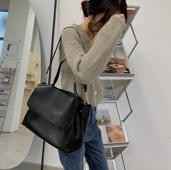 ソフトエコレザーバッグ 3989-black_お取り寄せ39893-画像4-韓国ファッション通販POPREA［ポップリア］