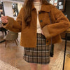 ショートフリースジャケット 3990-brown_お取り寄せ39901-画像1-韓国ファッション通販POPREA［ポップリア］