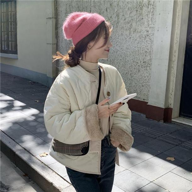 リバーシブルキルティングボアジャケット 3996-ivory_お取り寄せ39962-画像2-韓国ファッション通販POPREA［ポップリア］