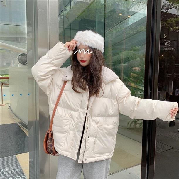 ボア付きエコダウンジャケット 3998-ivory_お取り寄せ39982-画像2-韓国ファッション通販POPREA［ポップリア］