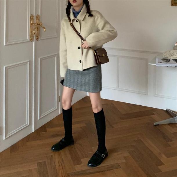 シングルショートコート 4007-お取り寄せ4007-画像3-韓国ファッション通販POPREA［ポップリア］