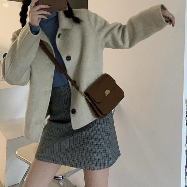 シングルショートコート 4007-お取り寄せ4007-画像4-韓国ファッション通販POPREA［ポップリア］