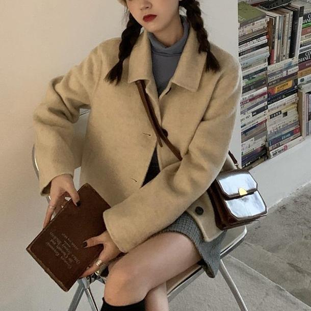 シングルショートコート 4007-お取り寄せ4007-画像6-韓国ファッション通販POPREA［ポップリア］