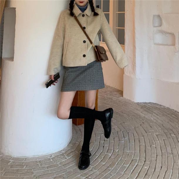 シングルショートコート 4007-お取り寄せ4007-画像8-韓国ファッション通販POPREA［ポップリア］