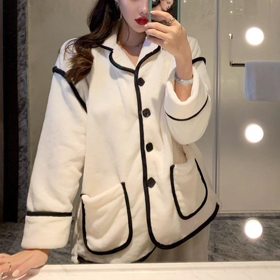 モノトーンパイピングパジャマ 4057-お取り寄せ4057-画像4-韓国ファッション通販POPREA［ポップリア］