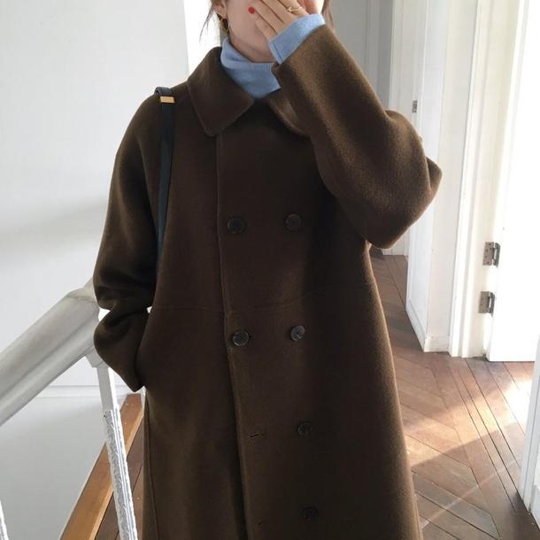 シンプルダブルボタンコート 4060-お取り寄せ4060-画像10-韓国ファッション通販POPREA［ポップリア］