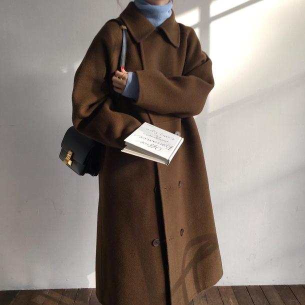 シンプルダブルボタンコート 4060-お取り寄せ4060-画像2-韓国ファッション通販POPREA［ポップリア］