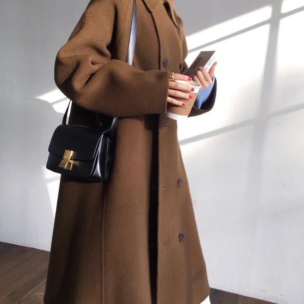 シンプルダブルボタンコート 4060-お取り寄せ4060-画像4-韓国ファッション通販POPREA［ポップリア］