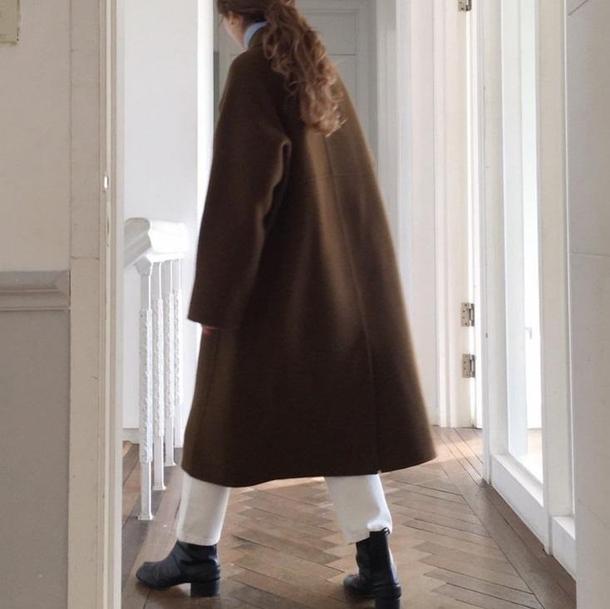 シンプルダブルボタンコート 4060-お取り寄せ4060-画像5-韓国ファッション通販POPREA［ポップリア］