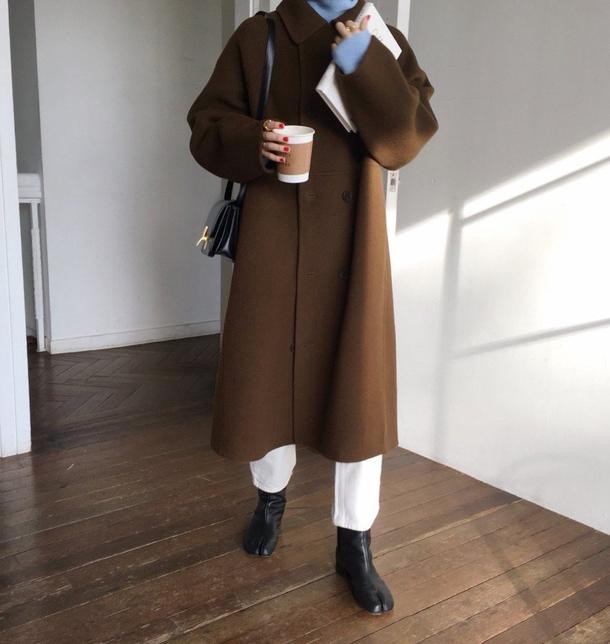 シンプルダブルボタンコート 4060-お取り寄せ4060-画像8-韓国ファッション通販POPREA［ポップリア］