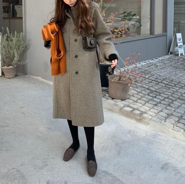 シングルブレストステンコート 4076-お取り寄せ4076-画像2-韓国ファッション通販POPREA［ポップリア］