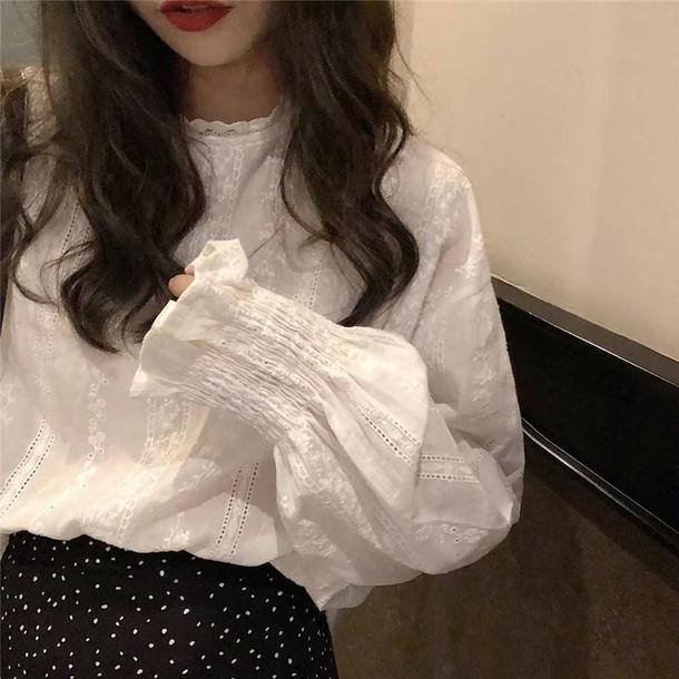 ボヘミアンレースシャツ 4094-お取り寄せ4094-画像6-韓国ファッション通販POPREA［ポップリア］